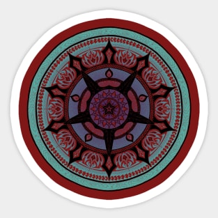 Large Mixed Themed Mandala Purple Turquoise Sticker